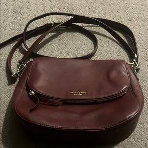 Kate Spade Burgundy Leather Crossbody Bag